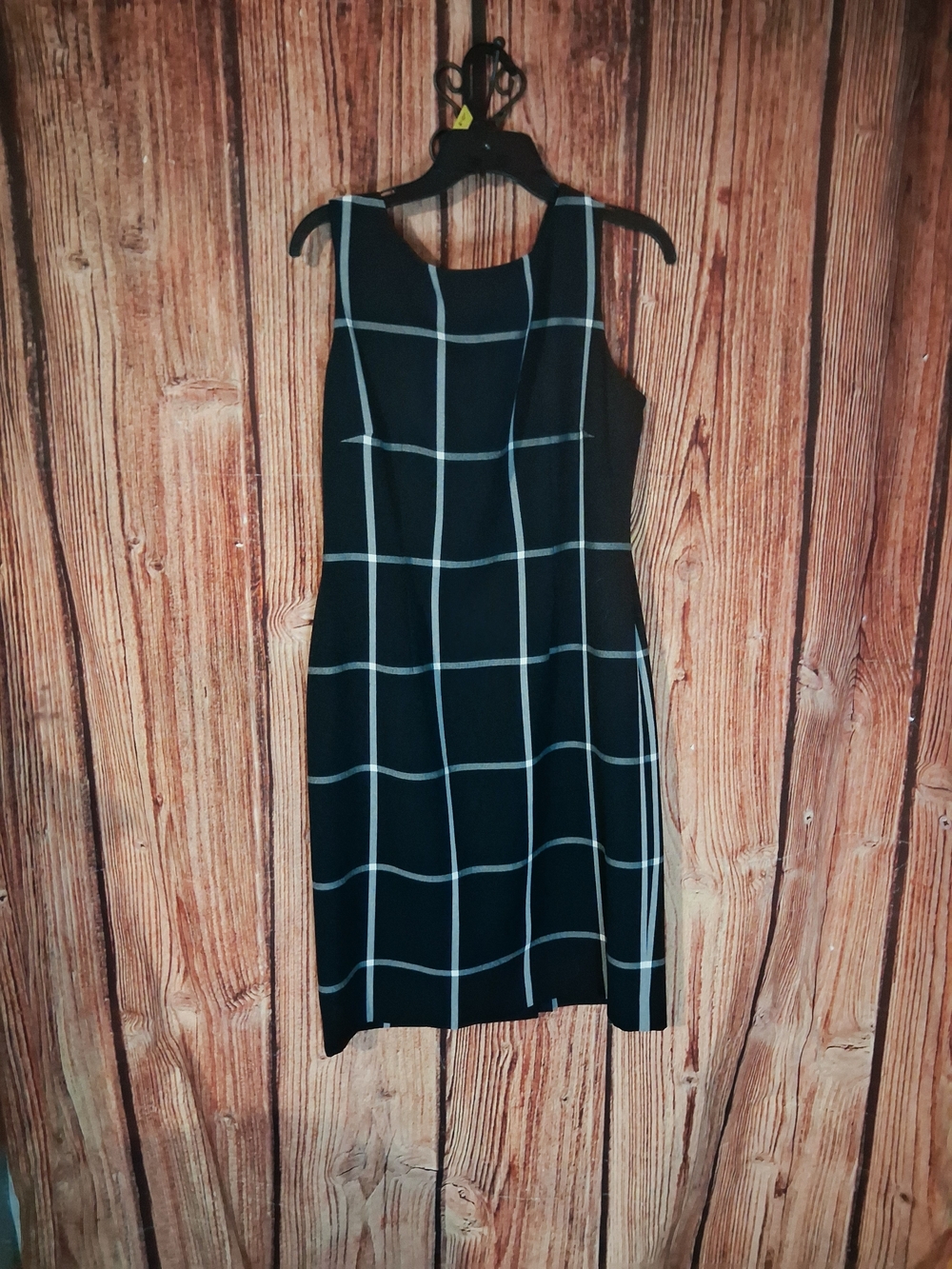 Preston & York Black Dress with White Windowpane Grid